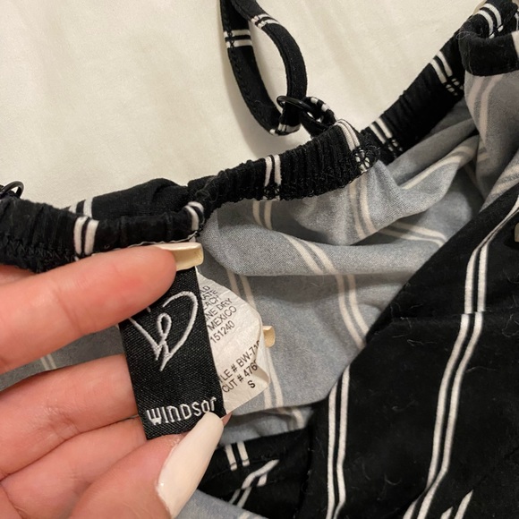 Windsor black and white stripped wrap romper - Picture 3 of 3